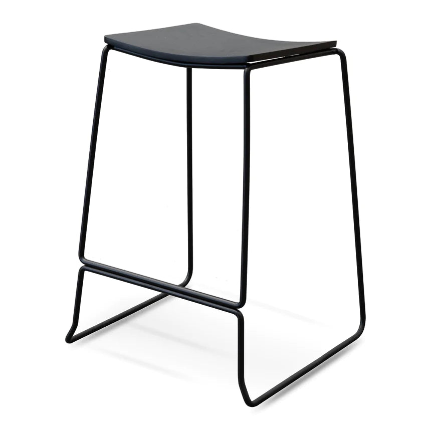 Stylish Metal Bar Stool - Black