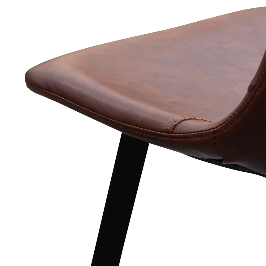 Stylish PU Leather Bar Stool - Cinnamon Brown