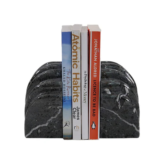 Stylish Shelve Decorative Shell Bookend - Black