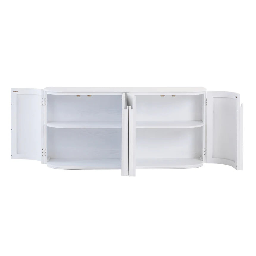 Stylish Wood Modern White Sideboard - 160cms