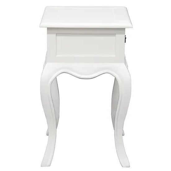 Stylish and Practical 1 Drawer Lamp Table - White