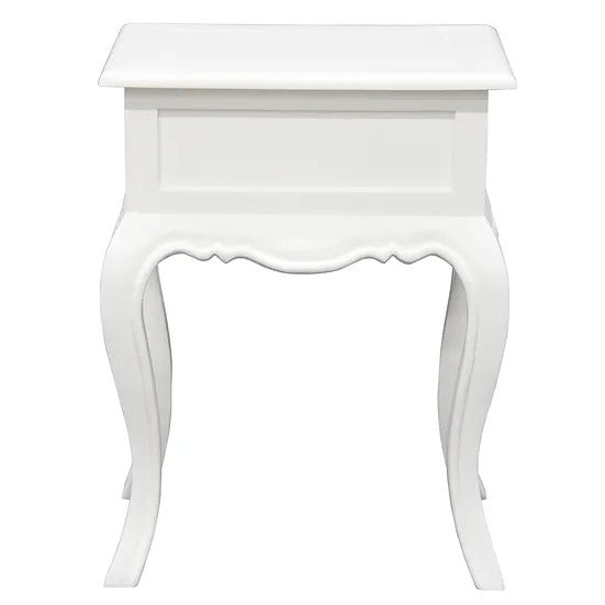 Stylish and Practical 1 Drawer Lamp Table - White