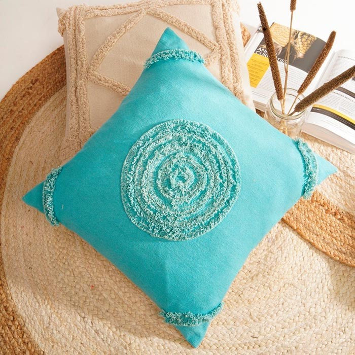 Subtle Sophistication Blue Cotton Cushion Cover 50 x 50cms