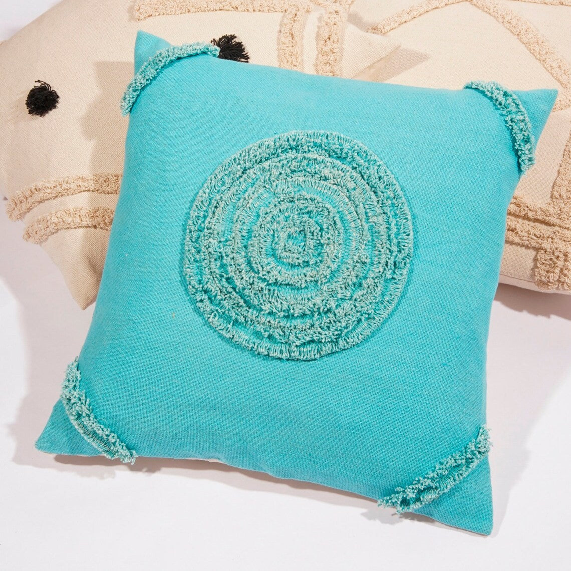 Subtle Sophistication Blue Cotton Cushion Cover 50 x 50cms