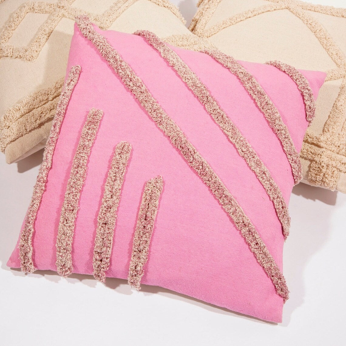 Subtle Sophistication Pink Cotton Cushion Cover 50 x 50cms