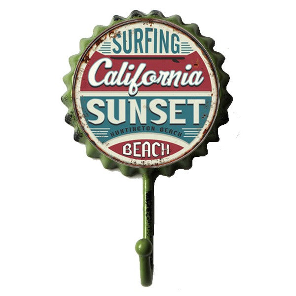 Surfing Beach Bottle Cap Wall Hanging Hook