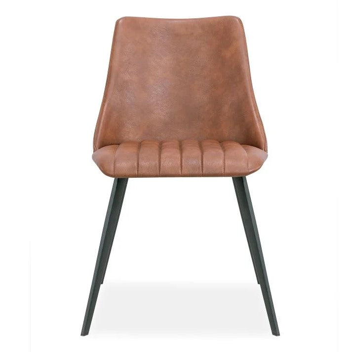 Sustainable Comfort Metal Dining Chair - Brown