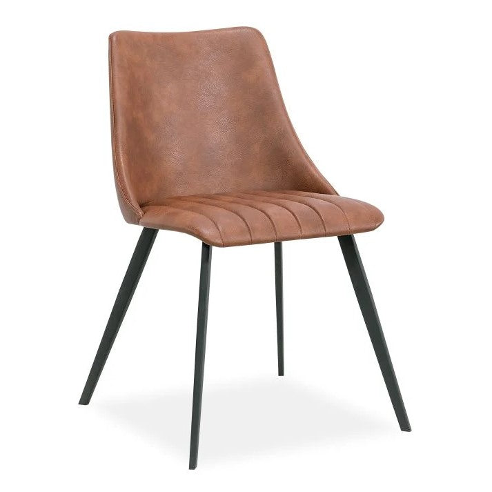 Sustainable Comfort Metal Dining Chair - Brown