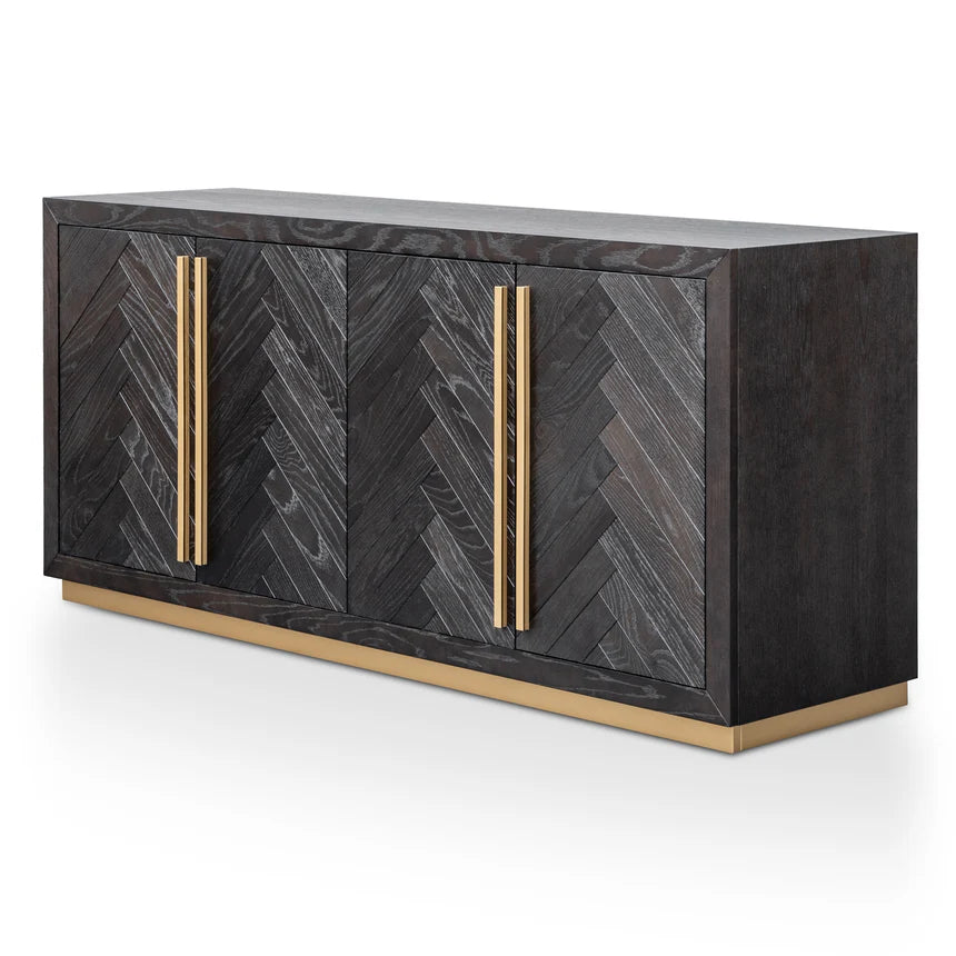 Sustainable Wide Sideboard - Black and Brass