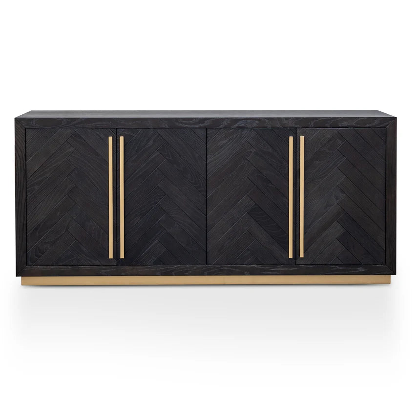 Sustainable Wide Sideboard - Black and Brass