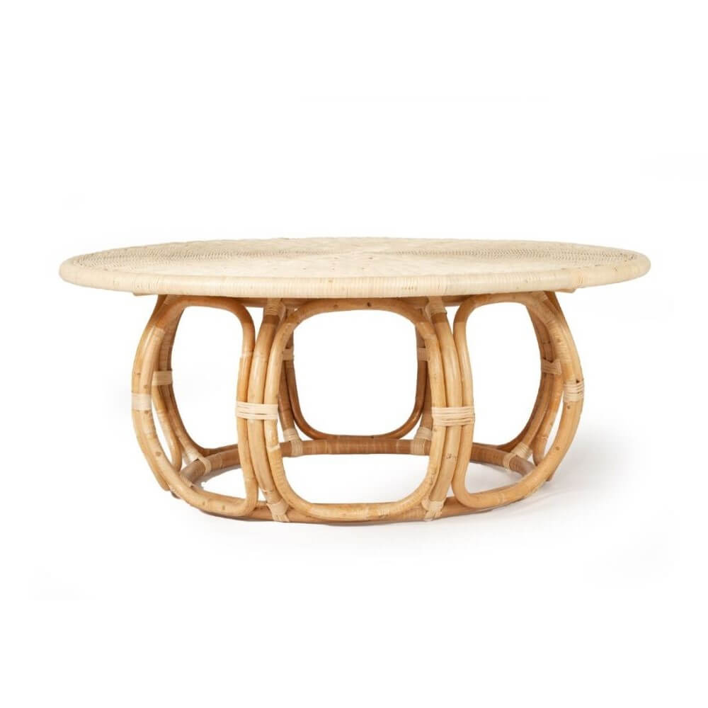 Swell Design Natural Round Rattan Coffee Table