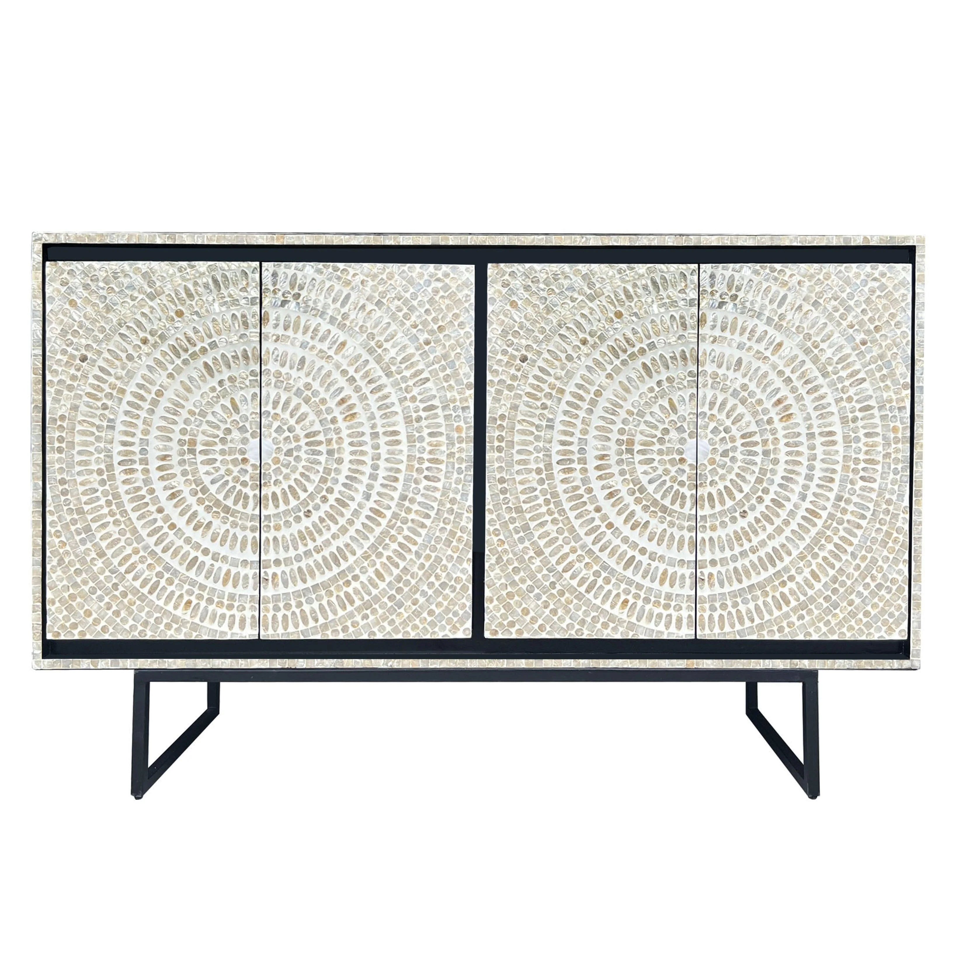 Swirl Handcrafted Mother of Pearl Inlay Sideboard