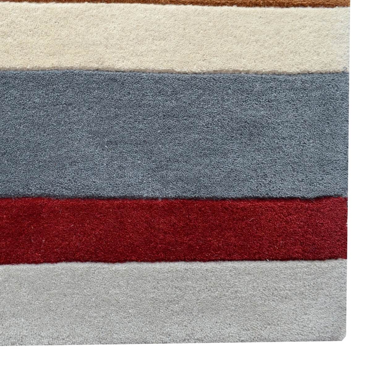 Symphony Stripes Handmade Woollen Rug - Terracotta - Floor Runner