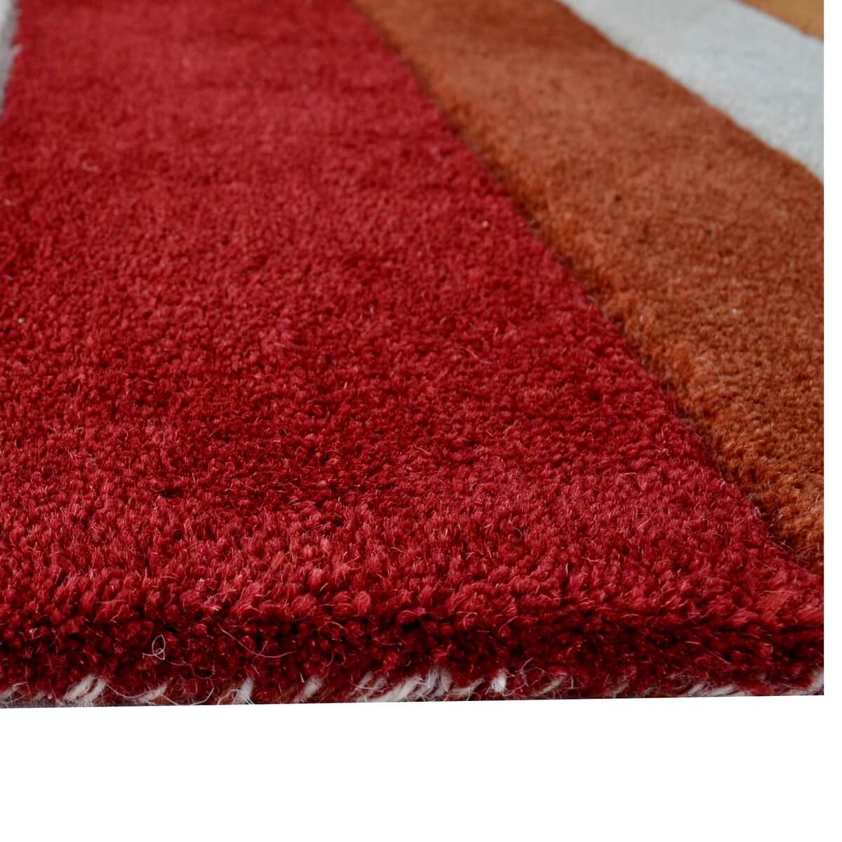 Symphony Stripes Handmade Woollen Rug - Terracotta - Floor Runner