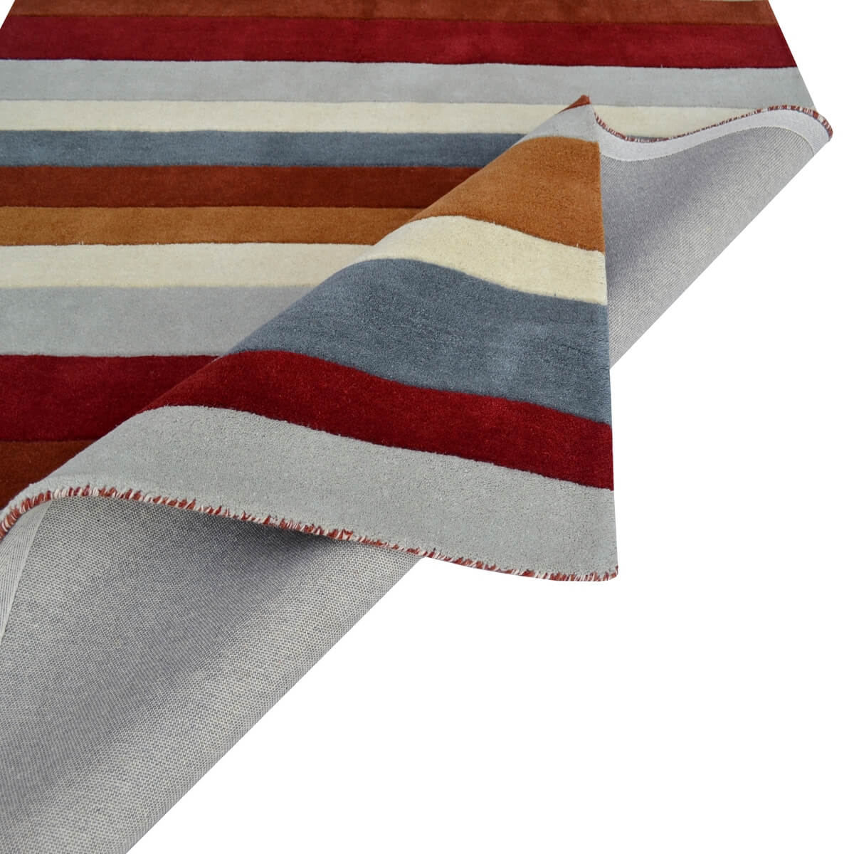 Symphony Stripes Handmade Woollen Rug - Terracotta - Floor Runner