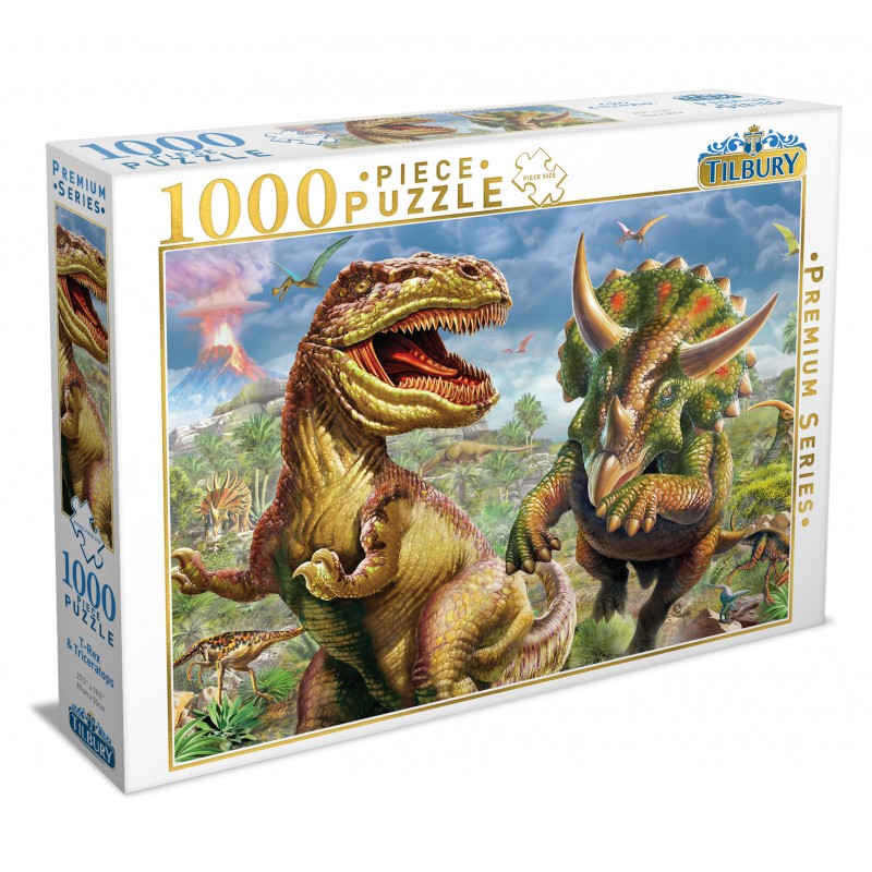 T Rex And Triceratops 1000 Piece Jigsaw Puzzle