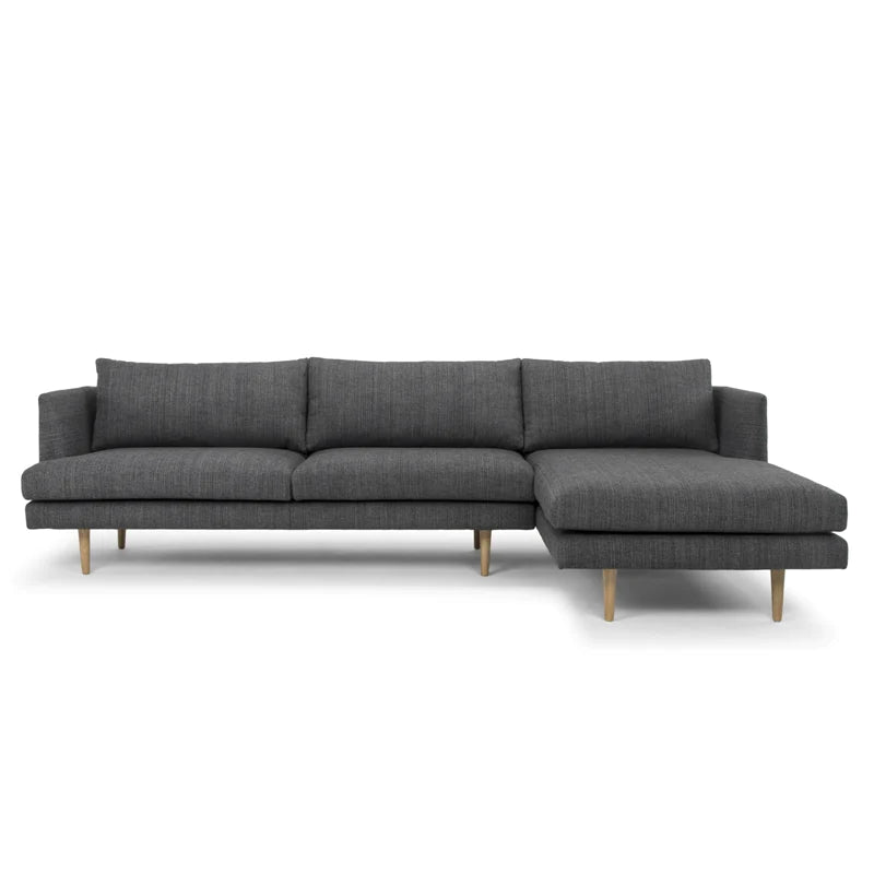 Tailored Elegance Grey 3-Seater With Right Chaise Sofa