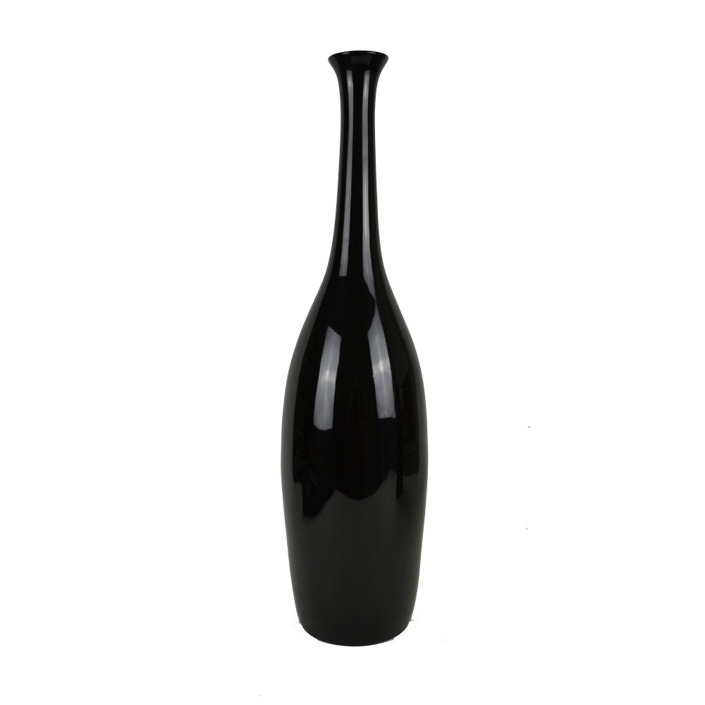 Tall Lacquer Tower Series Vase - Black (Available in 2 Sizes)