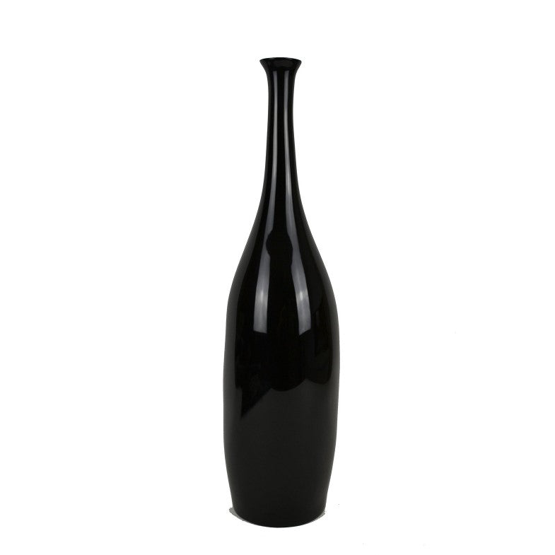 Tall Lacquer Tower Series Vase - Black (Available in 2 Sizes)