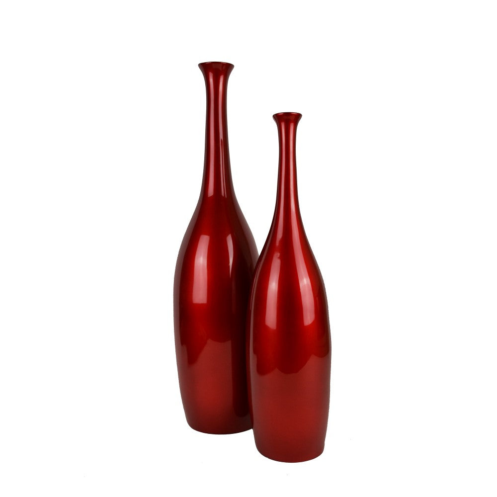 Tall Lacquer Tower Series Vase - Red (Available in 2 Sizes)