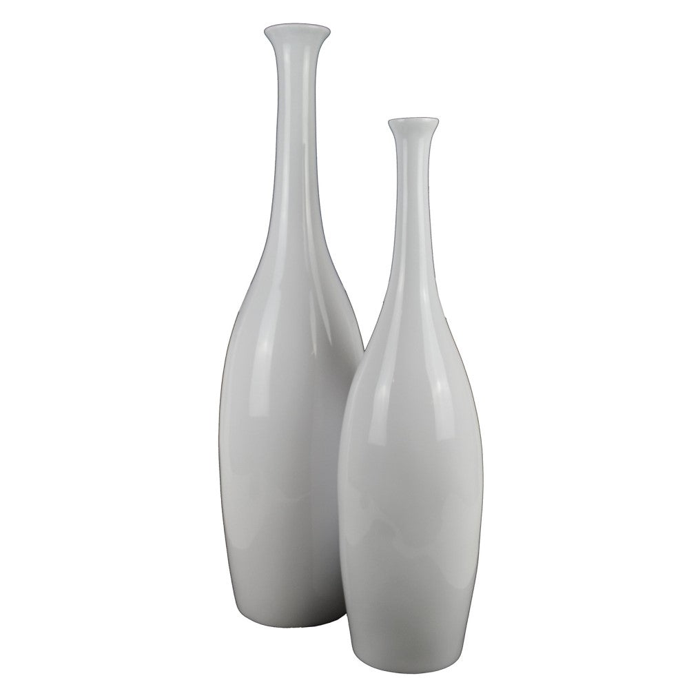 Tall Lacquer Tower Series Vase - White (Available in 2 Sizes)