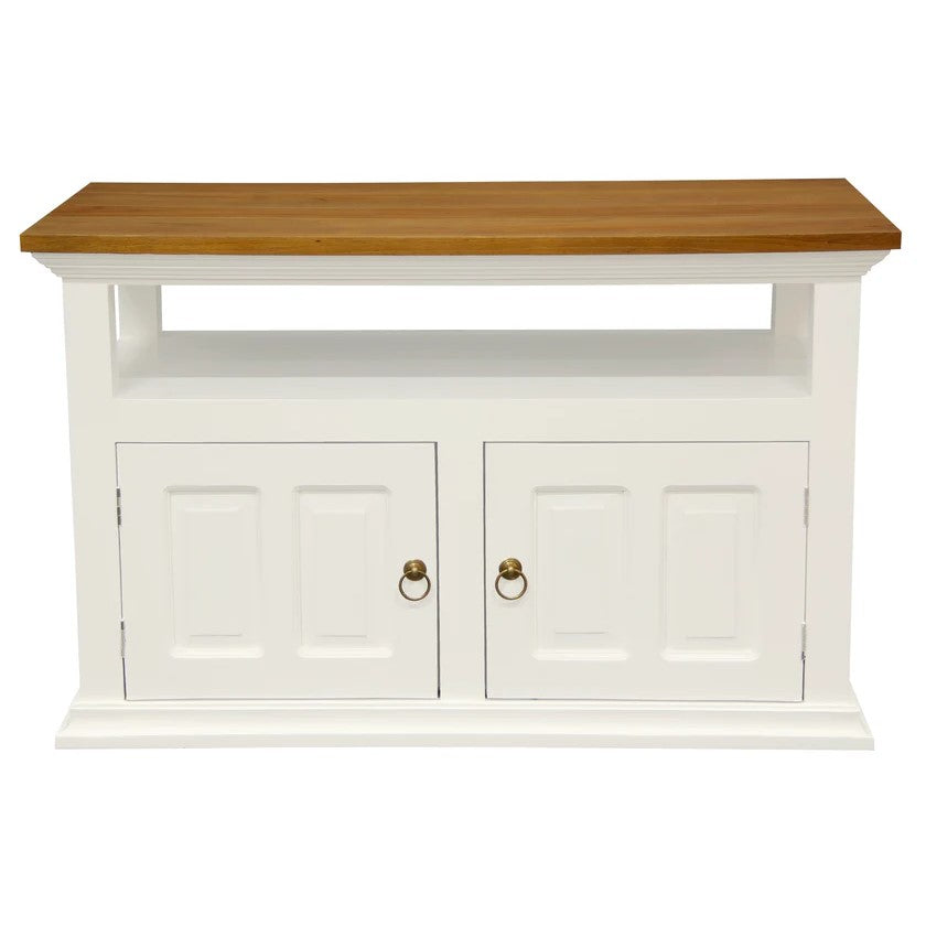 Tasmania 2 Door TV Stand - White Caramel - 100cms