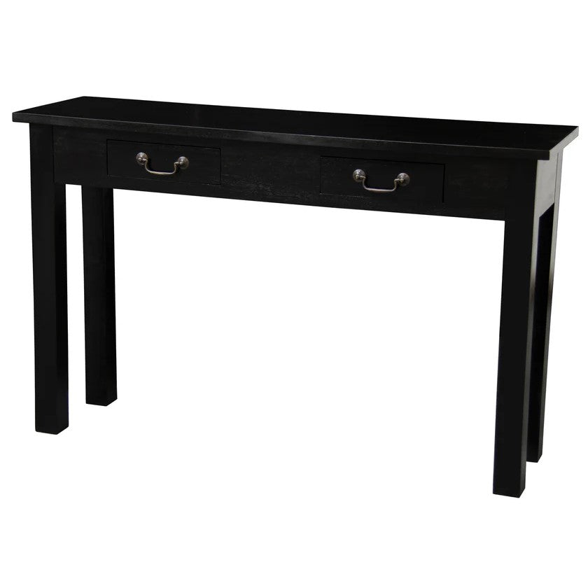 Tasmania 2 Drawer Straight Leg Sofa/Hall Table - Black