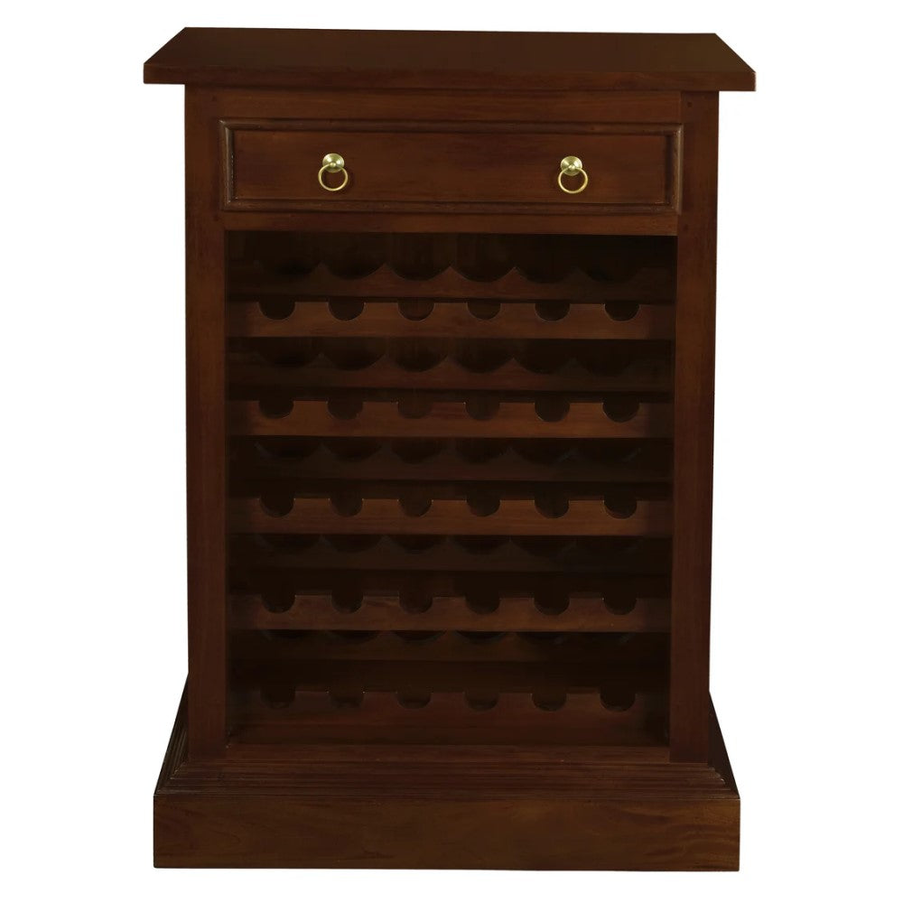 Tasmania Rustic 1-Drawer Wine Cabinet - Mahogany - 30 Bottles