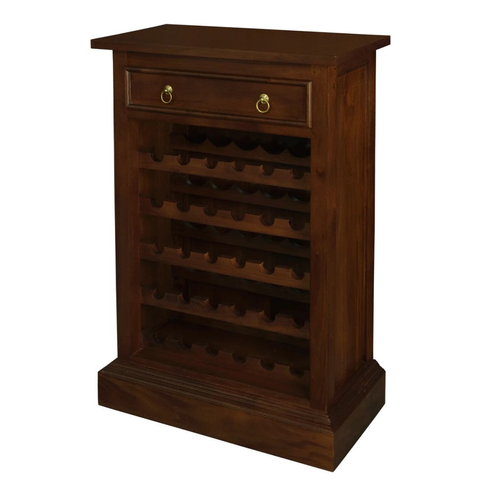 Tasmania Rustic 1-Drawer Wine Cabinet - Mahogany - 30 Bottles