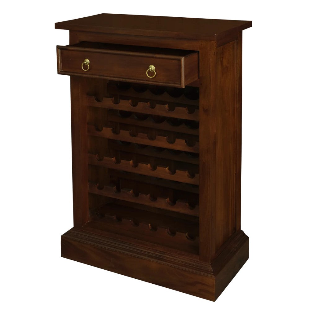 Tasmania Rustic 1-Drawer Wine Cabinet - Mahogany - 30 Bottles