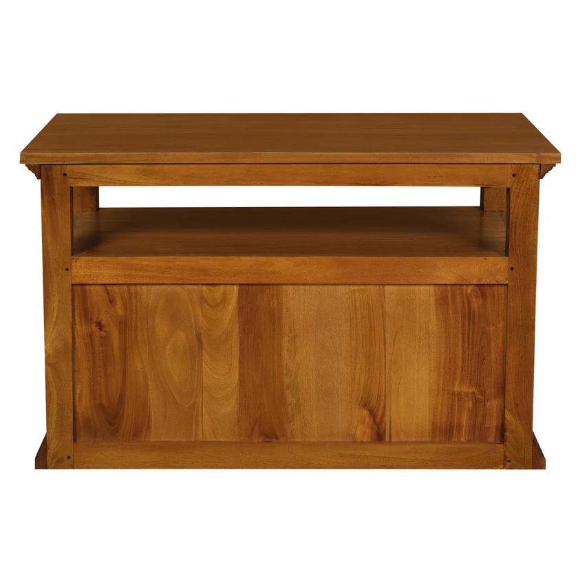 Tasmania Solid Timber 2-Door TV Stand - Light Brown