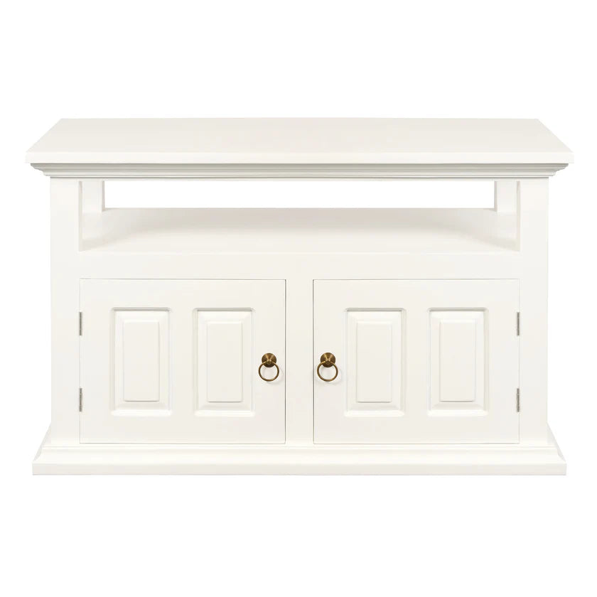 Tasmania Solid Timber 2-Door TV Stand - White