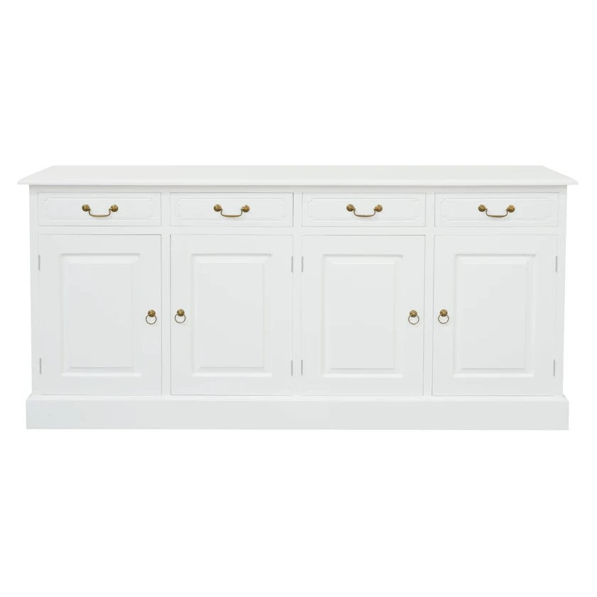 Tasmania Spacious 4-Door 4-Drawer Sideboard - White