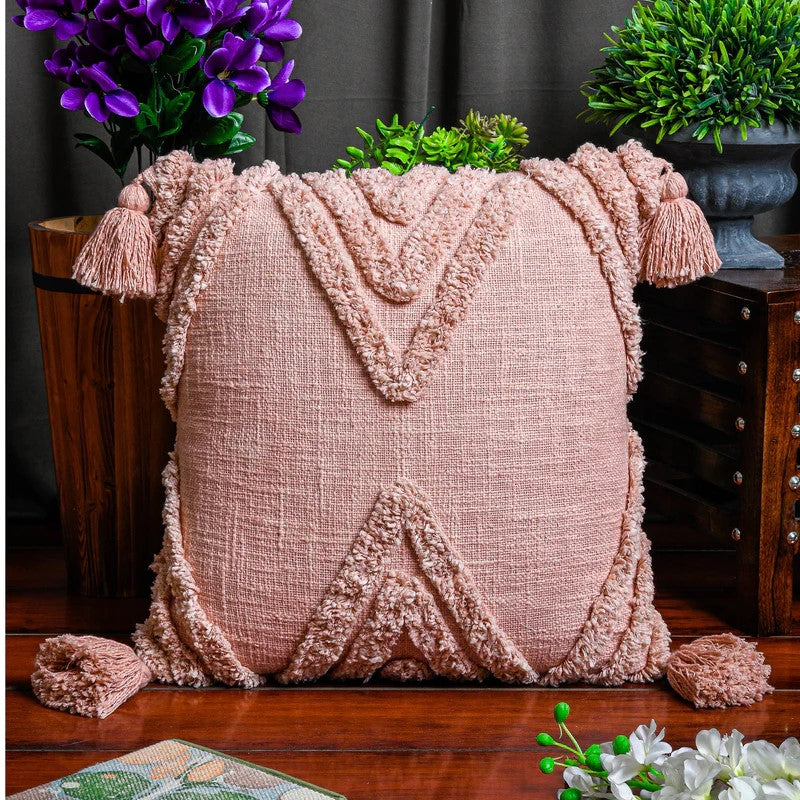 Tassel Hand Tufted Boho Cotton Cushion Cover 30 x 50cms