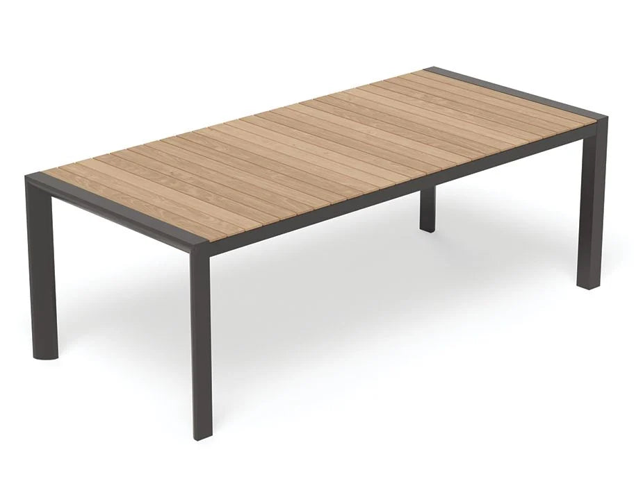 Teak Wood Top Metal Outdoor Bench - 220cms (Available in 2 Colors)