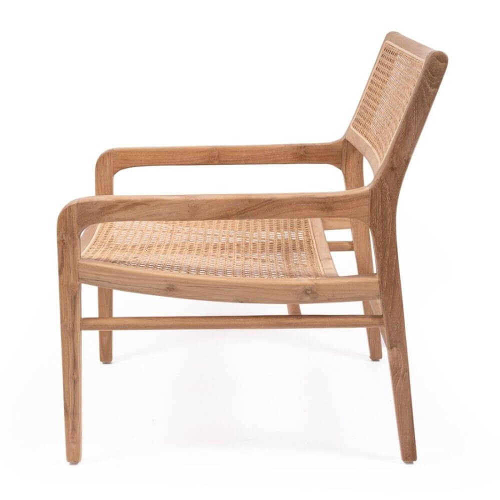 Teak & Rattan Coastal Accent Armchair