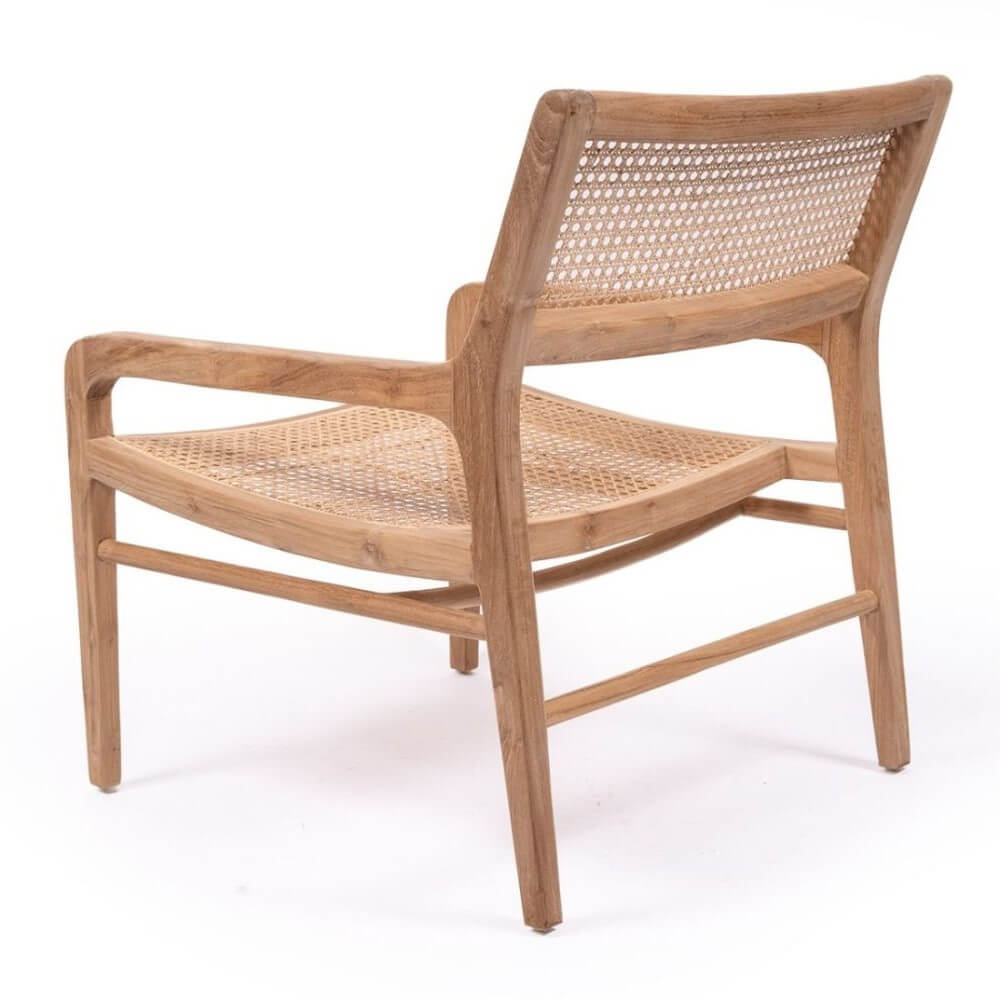 Teak & Rattan Coastal Accent Armchair