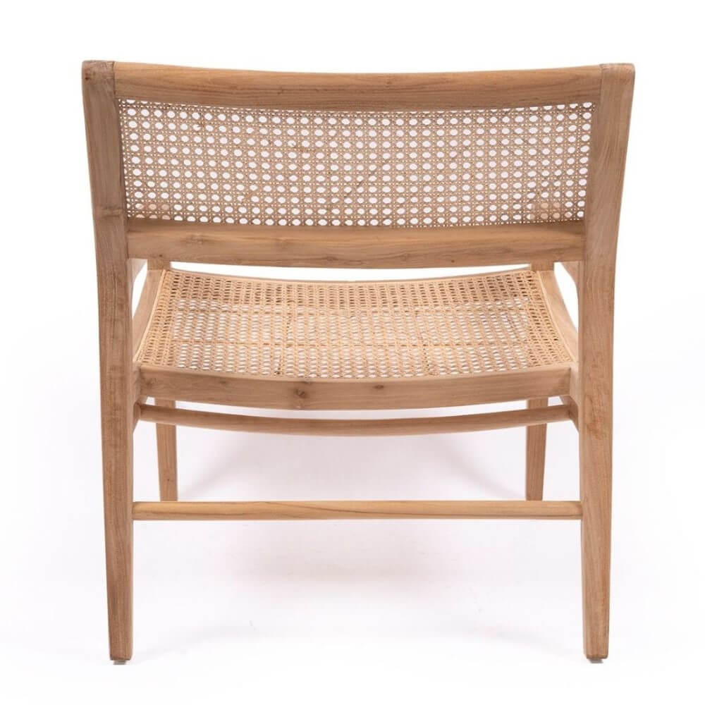 Teak & Rattan Coastal Accent Armchair