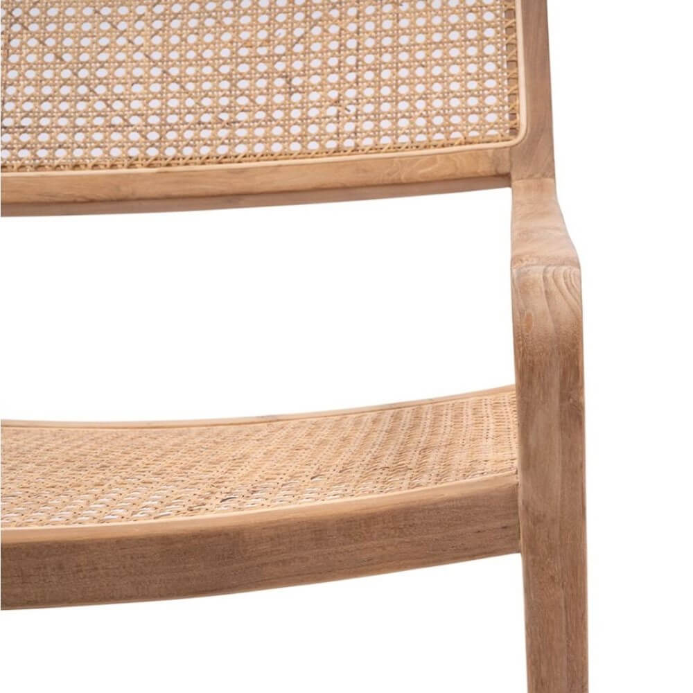 Teak & Rattan Coastal Accent Armchair