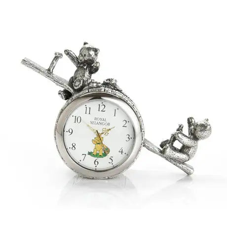 Teddy Bears Picnic Playtime Pewter Table Clock