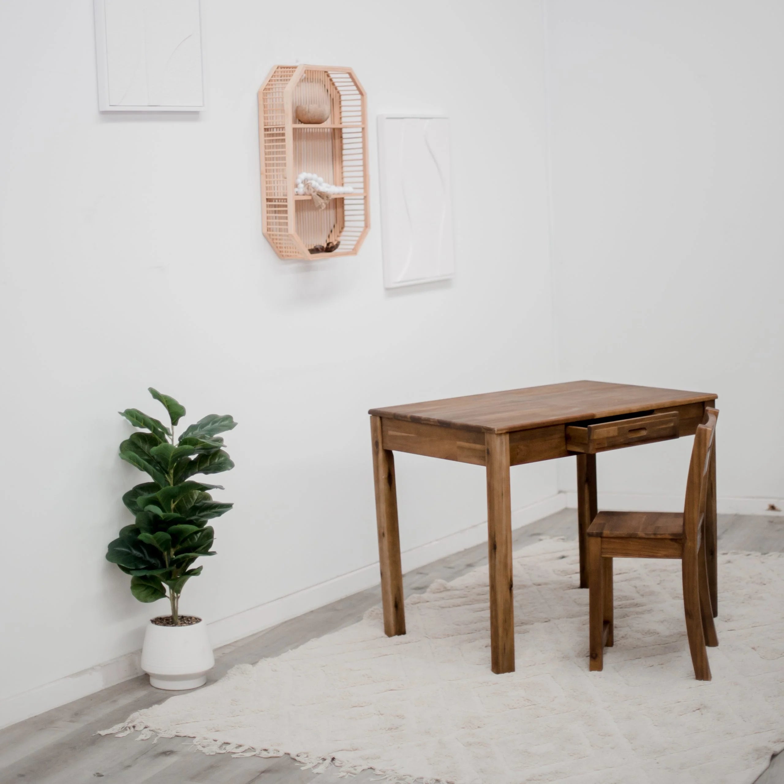 Teen's Hardwood Study Desk and Chair Set