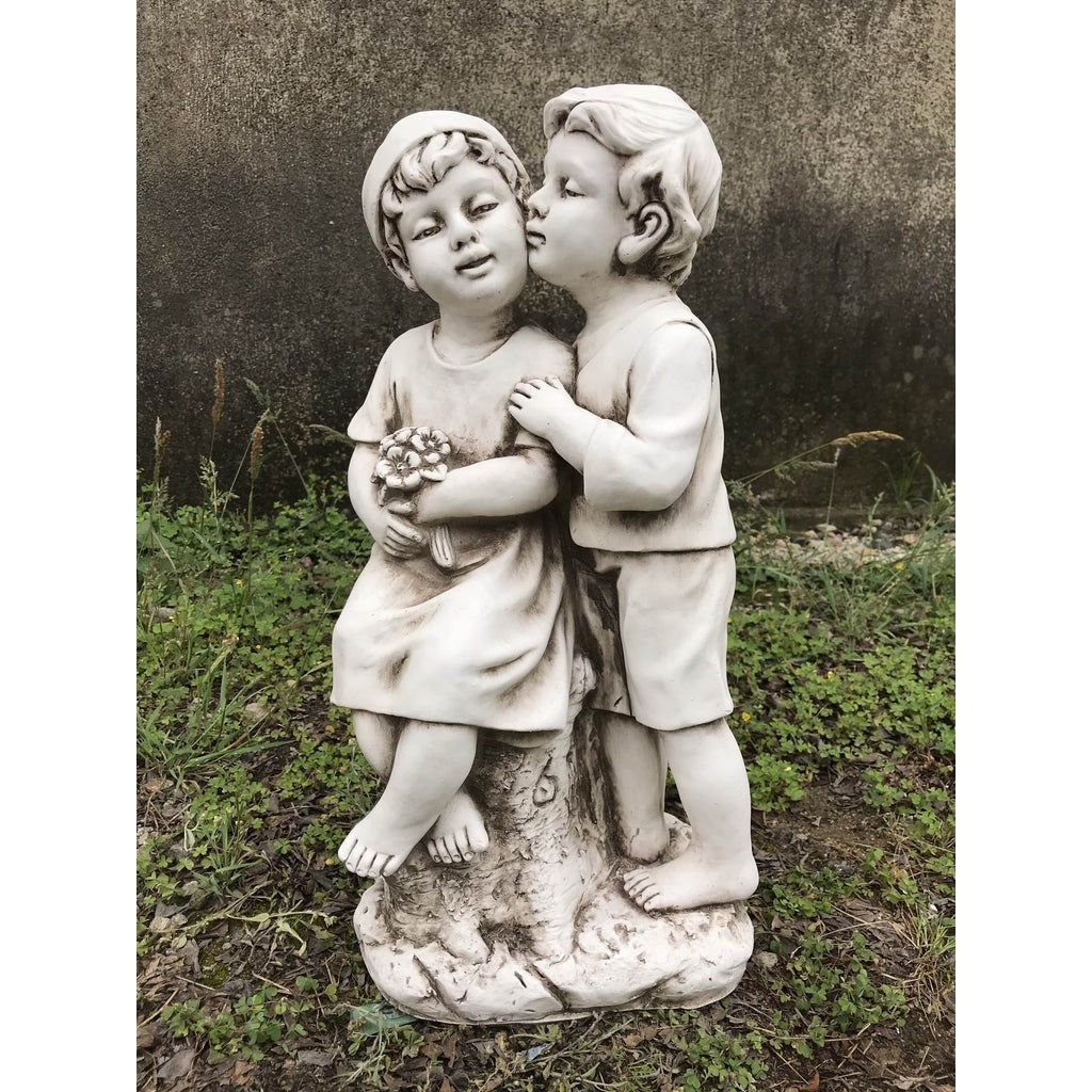 Tender Touch Hugging Boy & Girl Statue