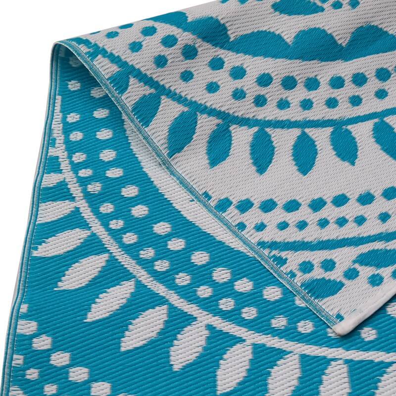 Terrace Reversible Outdoor Rug - Aqua & White (Available in 3 Sizes)