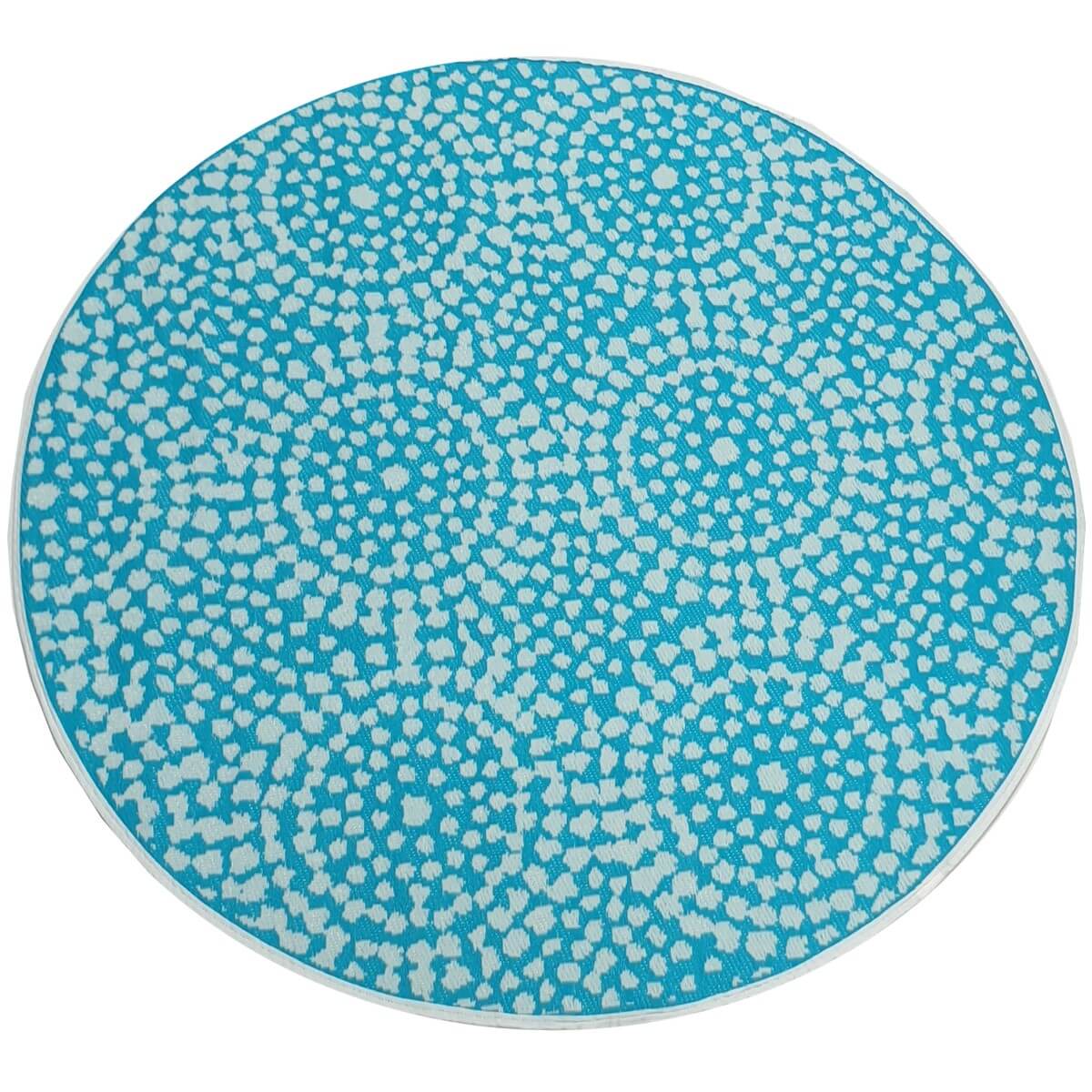 Terrace Reversible Outdoor Rug - Aqua - Round 180cms