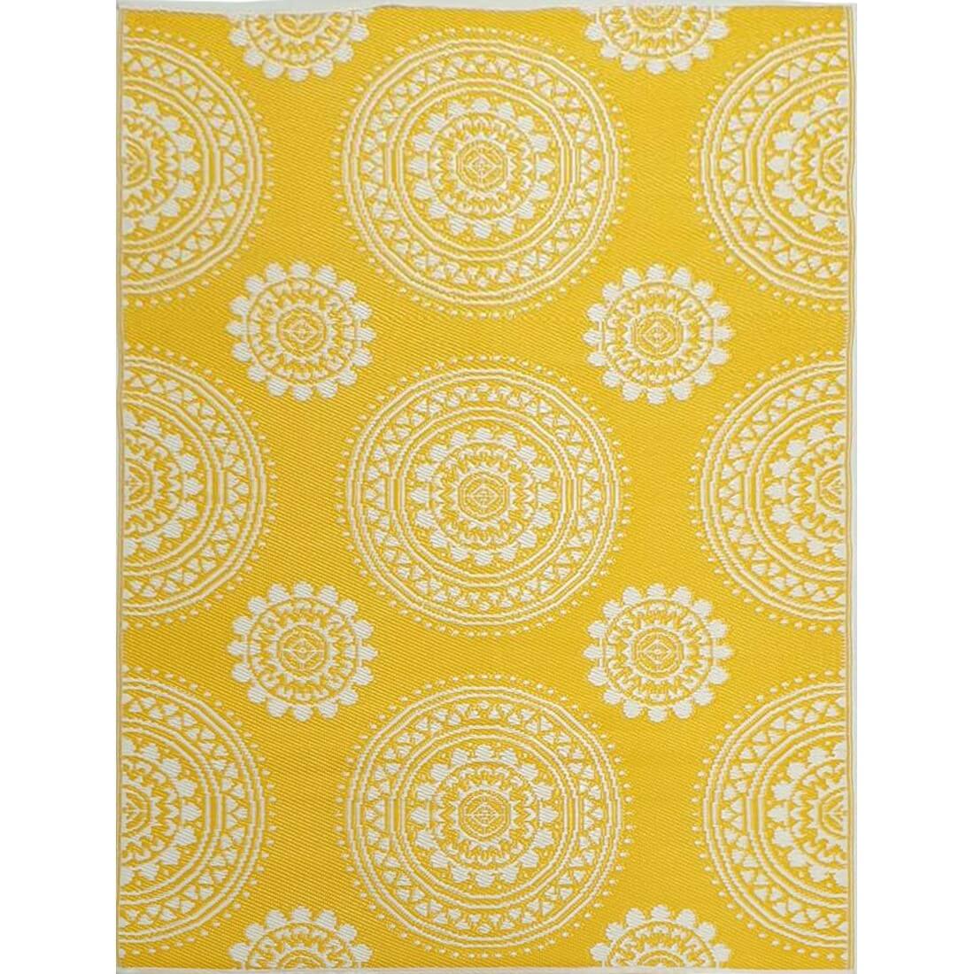 Terrace Reversible Outdoor Rug - Yellow & White (Available in 3 Sizes)