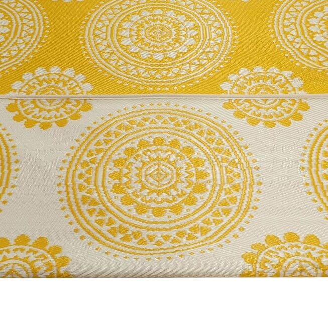 Terrace Reversible Outdoor Rug - Yellow & White (Available in 3 Sizes)