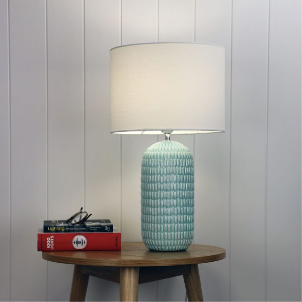 Textured Ceramic Table Lamp with Shade