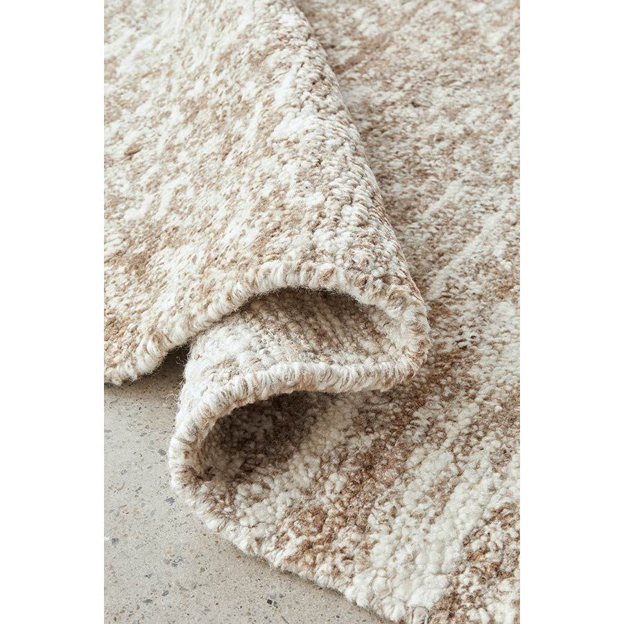 Textured Darren Palmer Travertine Brown Rug - 225 x 155cms