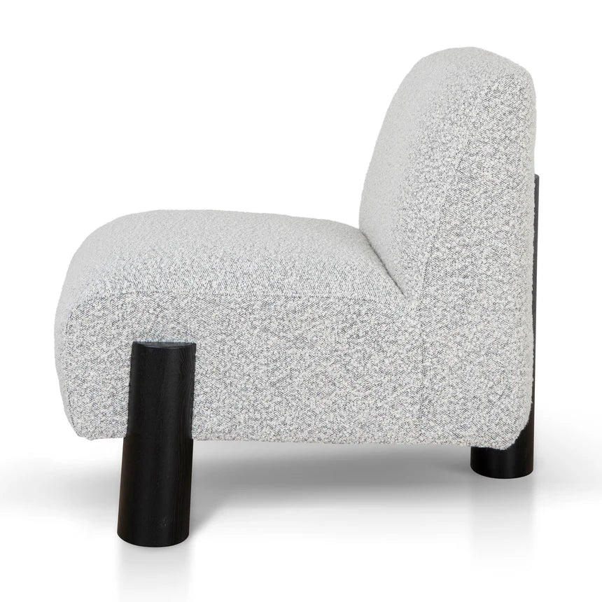 Textured Elegance Boucle Armchair - Charcoal White