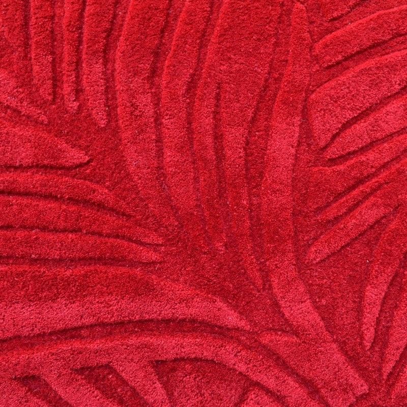 Textured Handmade Woolen Rug -  Red (Available in 3 Sizes)